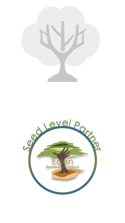 logo bianco treeonfy partner eden reforastation project
